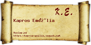 Kapros Emília névjegykártya